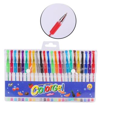 Imagem de Caneta Esferográfica 24 Pçs Tinta Gel - Tudo em Caixa