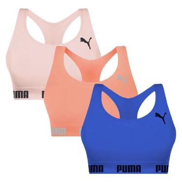 Imagem de Kit 3 Tops Puma Nadador Sem Costura Feminino