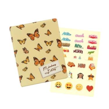 Imagem de Album 500 fotos 10x15 Borboletas Laranja com Adesivos