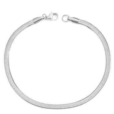 Imagem de Pulseira Unissex Milano Italiana Prata Aço Inoxidável Luxo