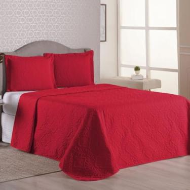 Imagem de Cobre Leito Luxo Matelado Queen-Casal-Solteiro-King - MELHOR CUSTO BENEFÍCIO(Queen 2,20m x 2,40m.,vermelho)