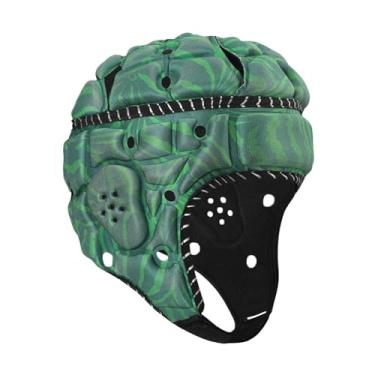 Imagem de simhoa Capacete de Rugby Boné Esportivo Scrum Cap Anticolisão Confortável Protetor de Cabeça Infantil para Rugby para Treinamento de Futebol Americano de, Verde