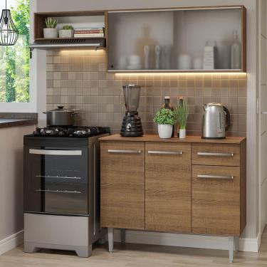 Imagem de Armário De Cozinha Compacta 165cm Rustic Emilly Madesa 03 Rustic