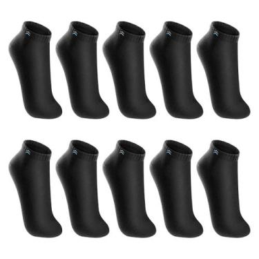 Imagem de Kit 10 Pares de Meias Up 3225 Cano Curto Algodão - Preto - QLC SPORT, 