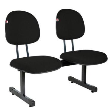 Imagem de Longarina Executiva 2 Lugares Tecido Preto - Ideaflex