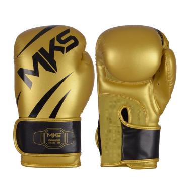 Imagem de Luva de Boxe Muay Thai Champion Dourado e Preto MKS Combat-Unissex