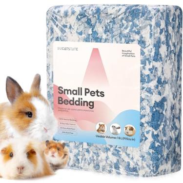 Imagem de BUCATSTATE Roupa de cama para hamster 15L, 99% livre de poeira e papel de porquinho-da-índia para controle de odores, roupa de cama aconchegante para animais pequenos coelhos, ratos, sírios, anões