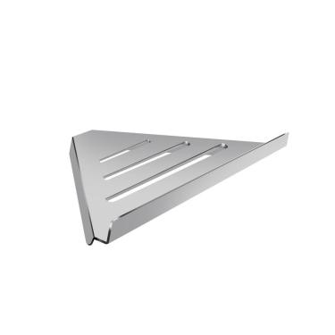 Imagem de Prateleira Suporte Canto Para Banheiro Escovado Grega Aço Inox 30cm