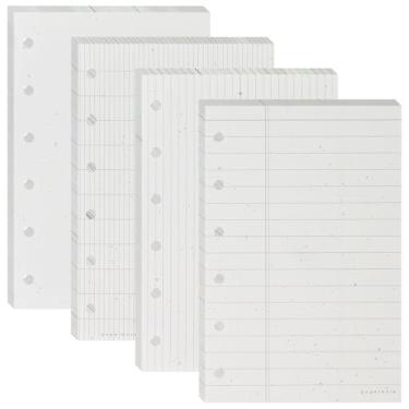 Imagem de Inserções para agenda, 100 g/m², recargas mensais semanais para listas de tarefas, 6 anéis para capa de fichário (em branco, forrado, diário e tempo, A7)