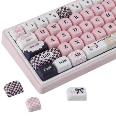 Imagem de Sunzit Teclas PBT - Teclas xadrez para menina MOA, 134 teclas personalizadas 60 65 75 100 por cento, teclado de sublimação de tinta, conjunto de teclas para teclado mecânico MX Switchs