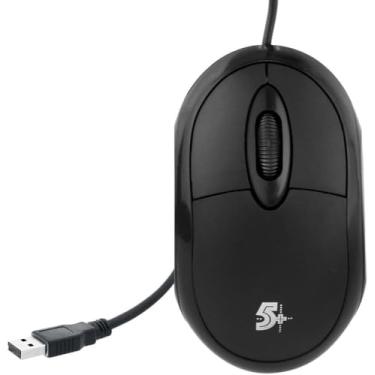 Imagem de Mouse Óptico Ergonômico C/ 1000 Dpi Plug And Play 5+ Office Cor Preto