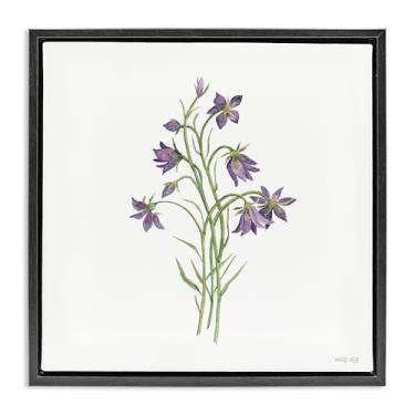 Imagem de Stupell Industries Soft Bluebells Botanical Gold Framed Floater Canvas Wall Art, design por Cindy Jacobs, 25 x 25