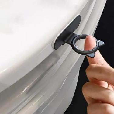 Imagem de Elevador de tampa de vaso sanitário de 4 peças (tipo adesivo) - levantador de assento de banheiro, uma ferramenta conveniente de manuseio de tampa de vaso sanitário para idosos e famílias