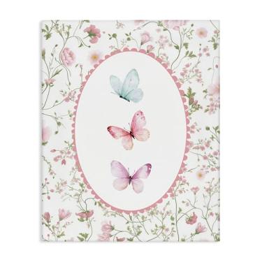 Imagem de Stupell Industries Arte de parede em tela floral delicada e borboleta, design de Christine Simpson Art, 76 x 61 cm