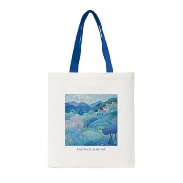 Imagem de Sacolas de lona para mulheres, estética e estações, bolsa de ombro, compras, presente, férias, trabalho, academia