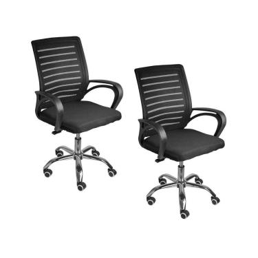 Imagem de Kit 2 Cadeiras De Escritório Secretaria Diretor Roma Ergonômica