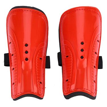 Imagem de Caneleiras de Futebol de Futebol Caneleiras Protetor de Pernas para Crianças Adultas, 4 Cores 1 par (Vermelho)