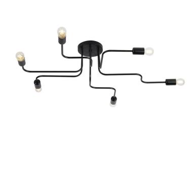 Imagem de Plafon Taschibra Cronos Preto Para 6 Lâmpadas E27 Bivolt