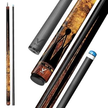 Imagem de Taco de sinuca EVO Warrior de fibra de carbono, bastões de baixa deflexão com junta de 3/8 x 8 pinos e ponta de 12,5 mm, ponta padrão TIME