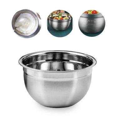 Imagem de Tigela Mixing Bowl Aço Inox Salada Molho Creme Multiuso 18cm