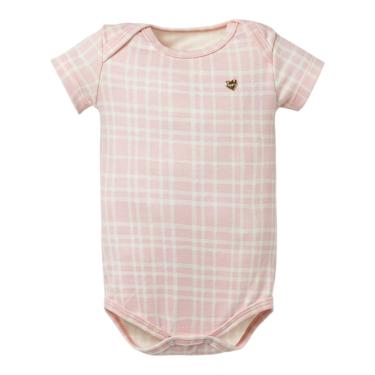 Imagem de Body para Bebê Curto Menina Xadrez Rosa Gatinhos - Hug