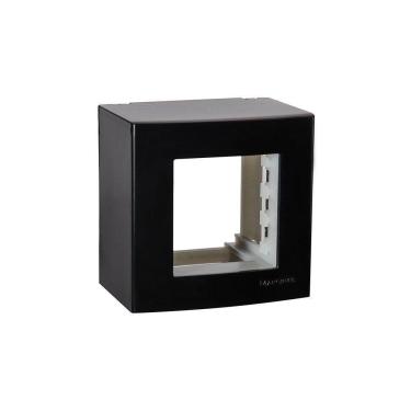 Imagem de Caixa De Sobrepor Com Suporte Margirius Sleek 75x75 Para 2 Módulos Preto Ebony