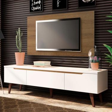 Imagem de Rack e Painel Reims para TV Branco/Rustic Madesa