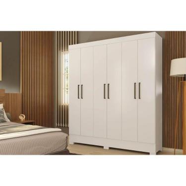 Imagem de Guarda Roupa Solteiro 6 Portas E 2 Gavetas Verso Branco Demóbile
