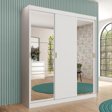 Imagem de Guarda Roupa Infantil 3 Portas 4 Gav 2 Espelhos Branco Marvin