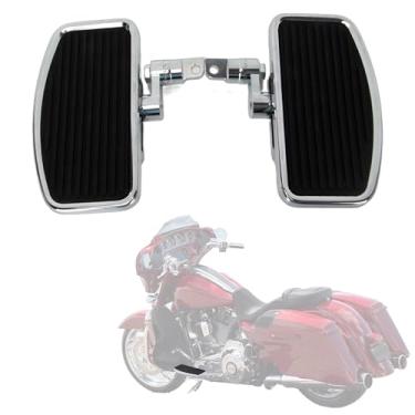 Imagem de PSLER 2 peças de pés de motocicleta, pedais ajustáveis para piso de motocicleta, compatível com Sportster 883 1200, cromado, padrão listrado