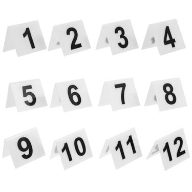 Imagem de Totority Marcadores numéricos de acrílico em forma de 12 peças para jogos de festa, adereços de cena de crime e números de mesa multifuncionais para identificação aprimorada de funções