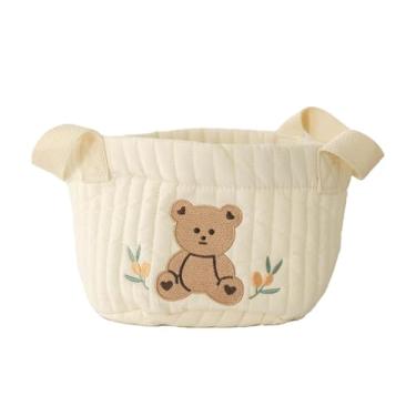 Imagem de Luwecf Cesto Organizador para Fraldas, Bolsa de Armazenamento, Versátil E Portátil, para Roupas E Brinquedos de Berçário, Ideal para Camping E Churrasc, Urso Sentado Pequeno, Tamanho real