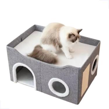 Imagem de Casinha Cama Dobrável Portátil Cães Gatos Arranhador Pet