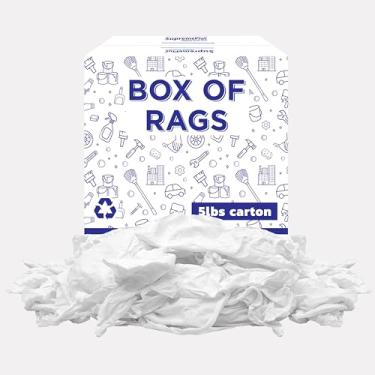 Imagem de SupremePlus Trapos de limpeza de camisetas brancas premium – Trapos brancos de algodão para limpeza, coloração, pintura, óleo, gordura e remoção de poeira – Compre panos a granel para uso multiuso