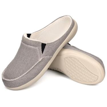 Imagem de ADAX Pantufas femininas largas com suporte de arco – alívio da dor da fascite plantar – Sapatos ortopédicos para joanetes diabéticos, Cinza, 41