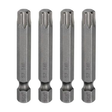 Imagem de HARFINGTON 4 peças de chave de fenda Torx T40, haste sextavada, 50 mm, ponta magnética, sem furo, à prova de adulteração, 6 pontas, estrela de 6 pontas, chaves de fenda industriais de aço S2
