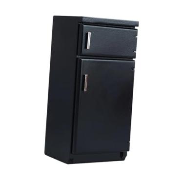 Imagem de Almencla Geladeira/Freezer para Cozinha de Casa de Bonecas em Escala 1:12, Mobiliário para Sala de Estar e Decoração de Casa de Bonecas, Simulação de, Preto