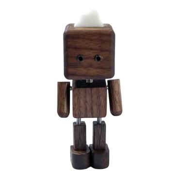 Imagem de Generic Estatueta de Homem de Madeira Tremendo, Figura Oscilante com Pés Tremendo, Enfeite de Mesa para Quarto ou Sala de Estar, Marrom Escuro 8.5 Cm