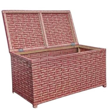 Imagem de Baú Organizador Horizontal 45 Litros - Caixa de Brinquedos em Fibra Sintética 60x30x30cm com Alça(rosa veneza)