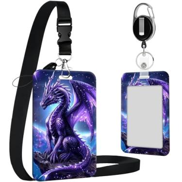 Imagem de Porta-crachá de identificação com cordão, porta-cartões de identificação retráteis com cordão removível e carretéis de crachá, suporte de cartão de plástico para professores, enfermeiras, estudantes