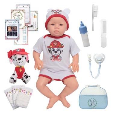 Imagem de Bebê Reborn Boneco Silicone Realista Patrulha Canina Bolsa - Cegonha R