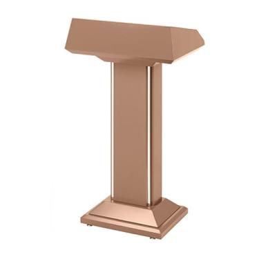 Imagem de SPXMQSS Suporte para sala de aula, púlpito de igreja em pé com compartimento de armazenamento de camada dupla para igreja, palestra, escola, seminário, 62 x 42 x 115 cm, ouro rosa