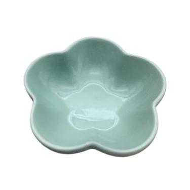 Imagem de prato de lanche Prato fundo de cerâmica cor sólida com 5 polegadas para flores, prato pequeno para mergulhar, utensílios cozinha para casa tigela de sopa(Navy Blue)