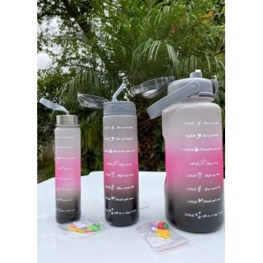 Imagem de Garrafas de Água Squeeze (kit com 3 peças) - Alm, Preto