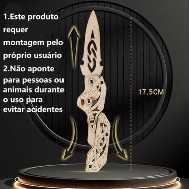 Imagem de QuebraCabeça 3D em MDF Karambit Montagem Decorativa e Desafio Intelect