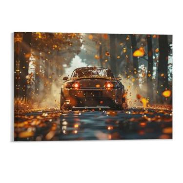 Imagem de HouLaiZhe S2000 Esportes Folhas Caídas Outono Cartazes Tela Estética Sala Decoração de Parede Impressões Galeria Sala Decoração de Parede para Quarto Sala de Estar Escritório 11 x 17 polegadas (28 x