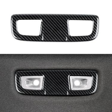 Imagem de Youtaiche Lâmpada de leitura de teto traseiro ABS para carro, acabamento em fibra de carbono, decalque interior para Chevy Silverado 2019-2025 | para GMC Sierra 1500 2500 3500 HD 2019-2021 acessórios