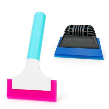 Imagem de Umaki Rodo pequeno de borracha para tingimento de janela, pacote com 2 rodos de chuveiro para espelhos, para-brisas, bancadas e pias