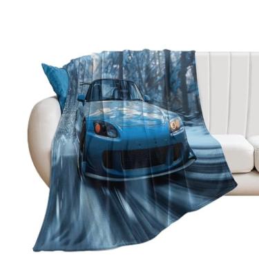 Imagem de HouLaiZhe Cobertor de flanela super macio Speed ​​s2000 Snow Speed Leve Cobertor refrescante para sofá-cama, cadeira, sofá, carro, viagem ao ar livre, leve, quente, 152 x 203 cm