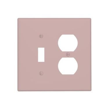 Imagem de WUYOCHA Capas decorativas rosa rosa para interruptor de luz de 2 gangs, placas de parede duplex com interruptor único para tomadas elétricas, capas de placa de interruptor para quarto, cozinha